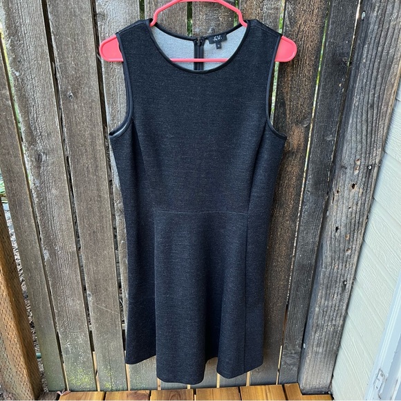 Theory Nikay Jackson Wool Blend A-Line Sleeveless Dress NWOT Dark Charcoal Sz 12 - Picture 10 of 13